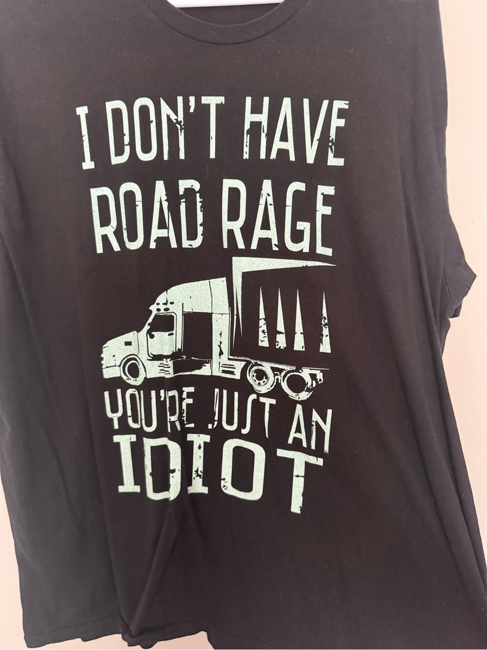 Gildan Black Short Sleeve Tee with Mint Truck Graphic